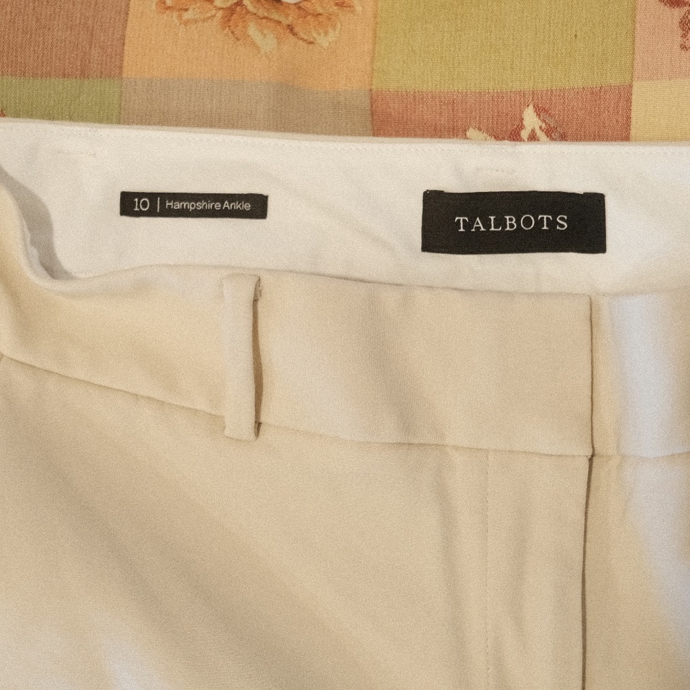 Talbots Cream Hampshire Ankle pants